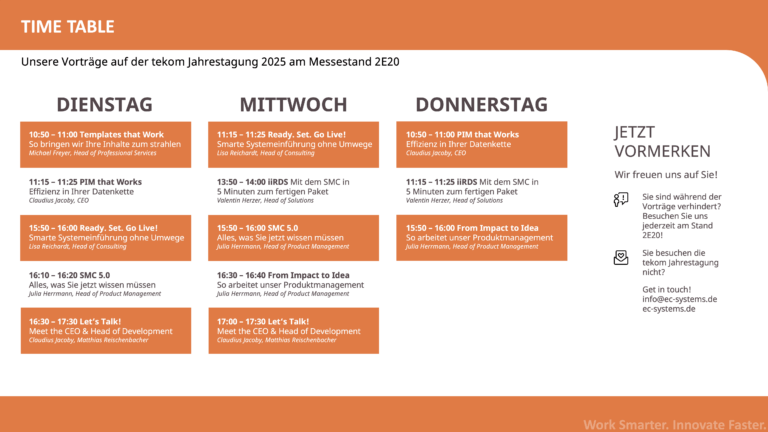 tekom Jahrestagung TimeTable